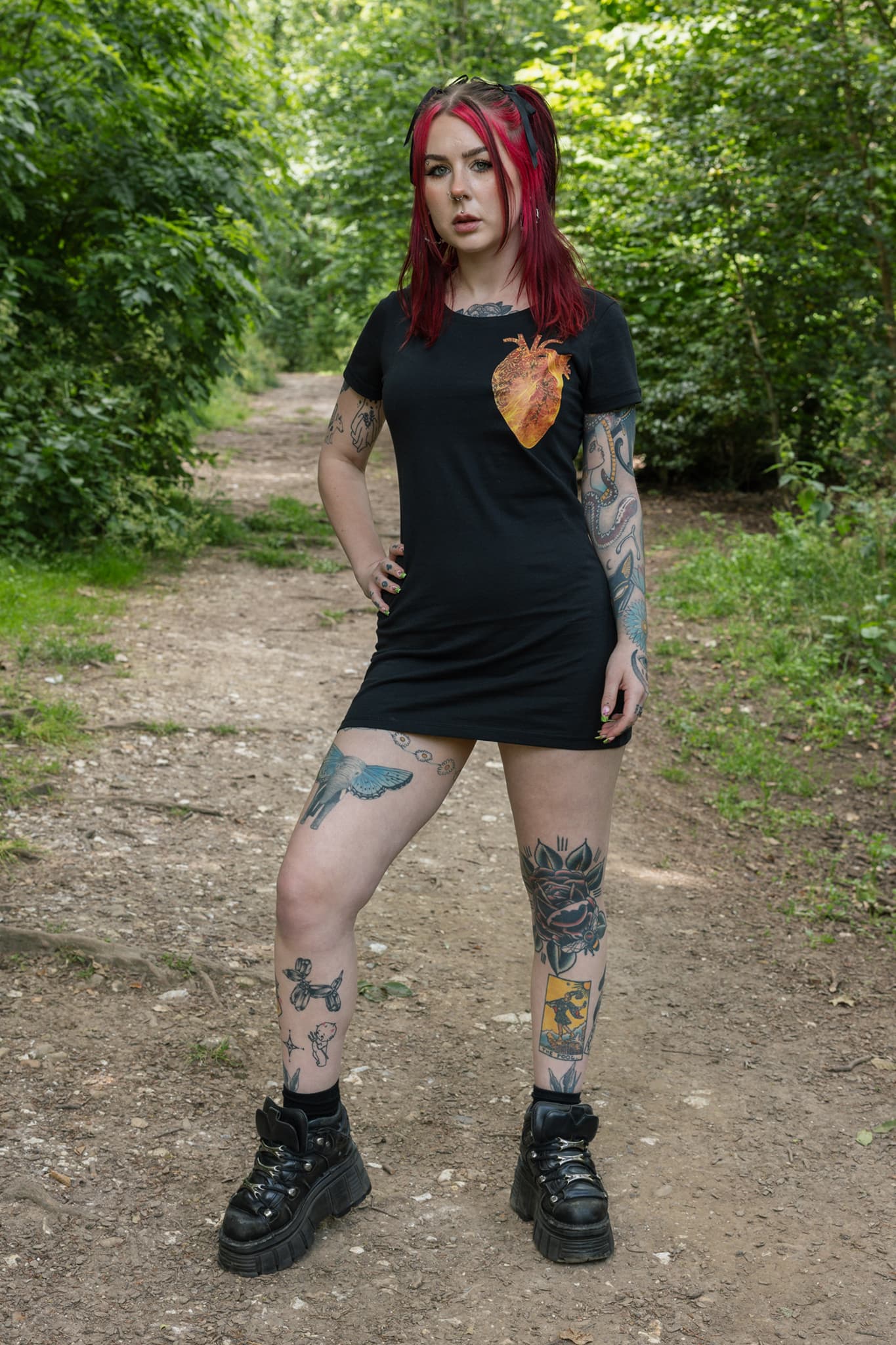Dragonblood Heart Black T-shirt Dress The Grunge Monkey Dragonblood Heart Black T-shirt Dress The Grunge Monkey