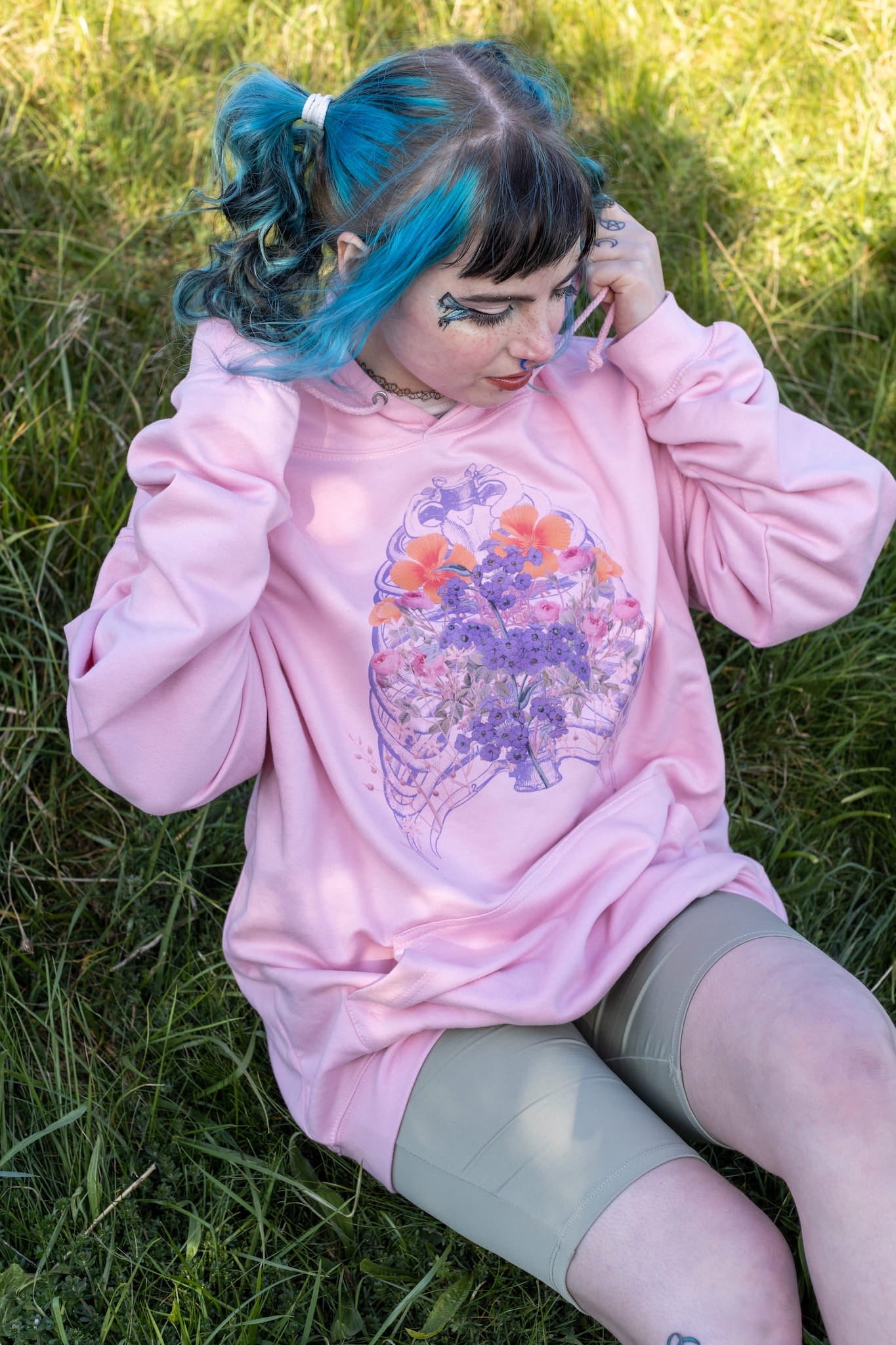 Lavender Ribcage Pastel Pink Hoodie – The Grunge Monkey