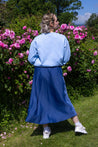 pastel blue sweater